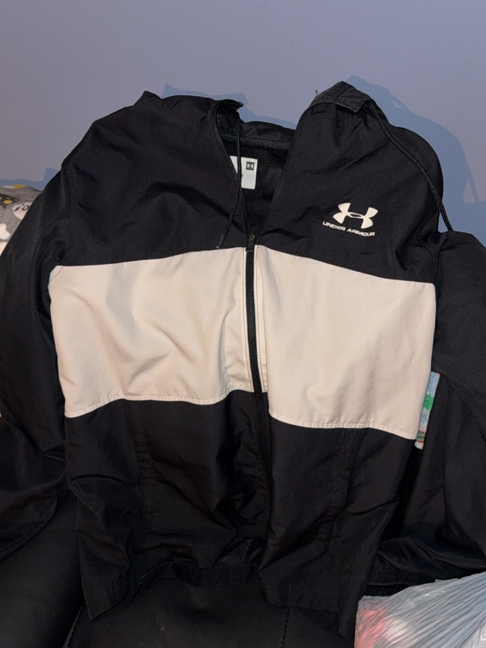 LG Black & White Hooded Rain Jacket